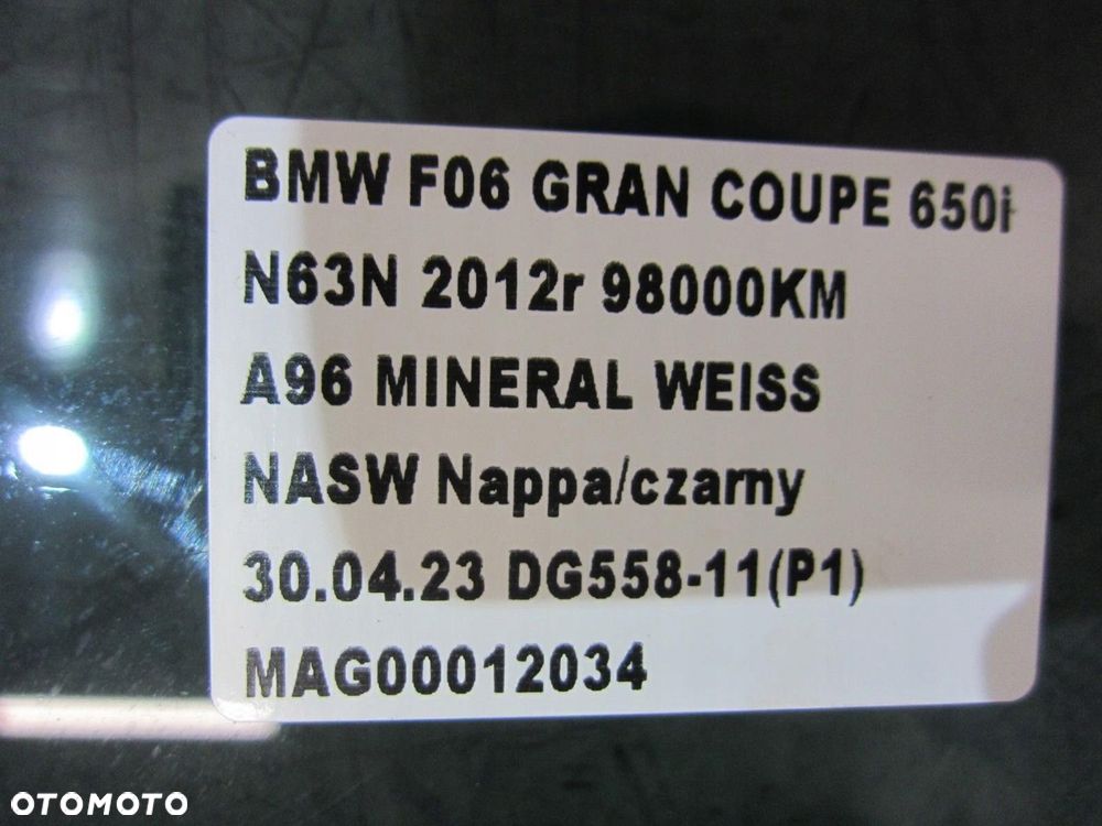 BMW F06 GRAN COUPE SZYBA W DRZWI PRAWA TYLNA PRAWY TYŁ 51357275402 7275402 - 6