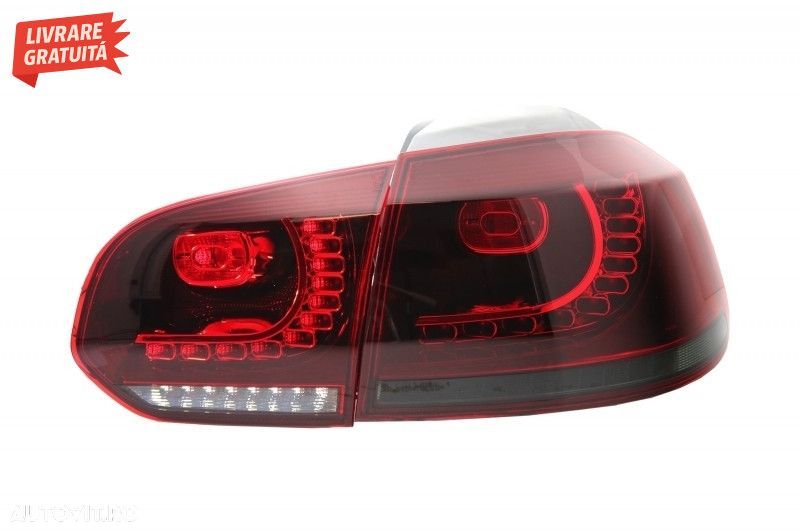 Stopuri Full LED VW Golf 6 VI (2008-2013) R20 Design Rosu Fumuriu - 8