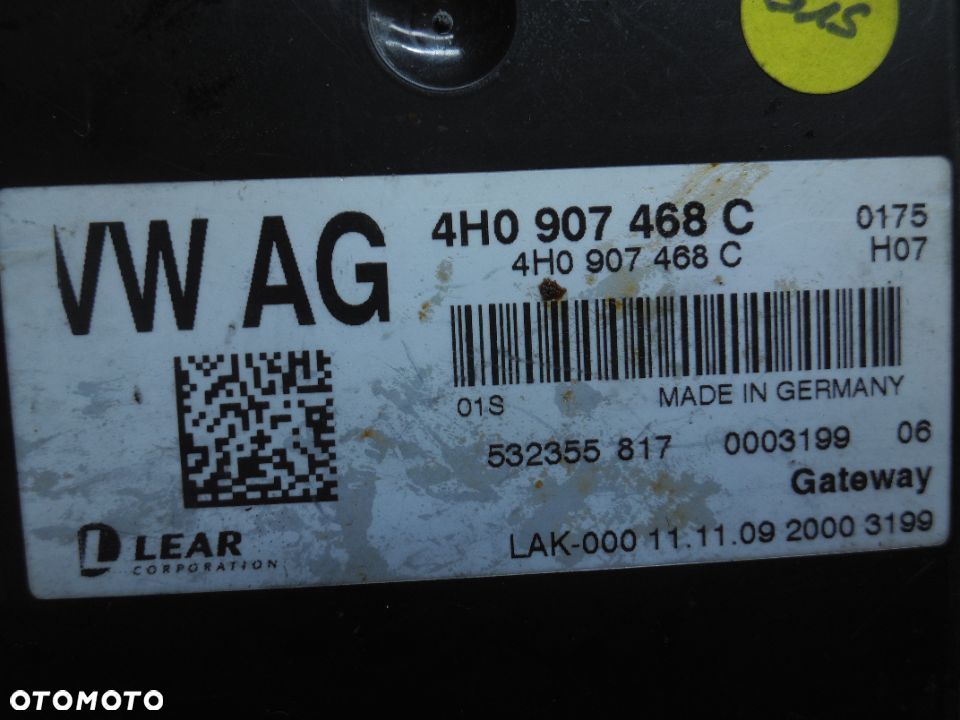 STEROWNIK MODUŁ GATEWAY AUDI A8 D4 4H 4H0907468C - 2