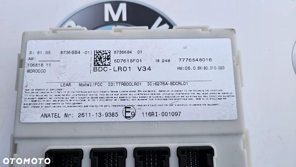 BMW X1 F48 X2 F39 MODUŁ KOMFORTU BDC STEROWNIK FEM 8736684 - 2