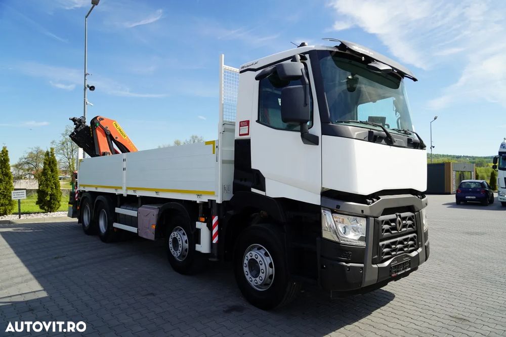 Renault C 430 / 8x4 / 7 M LIVRARE + PALFINGER 33002 HDS - ridicare: 14,5 M / CAPACITATE DE RIDICARE 9800 KG / RADIOCOMANDĂ / ROTATOARE / EURO 6 - 14