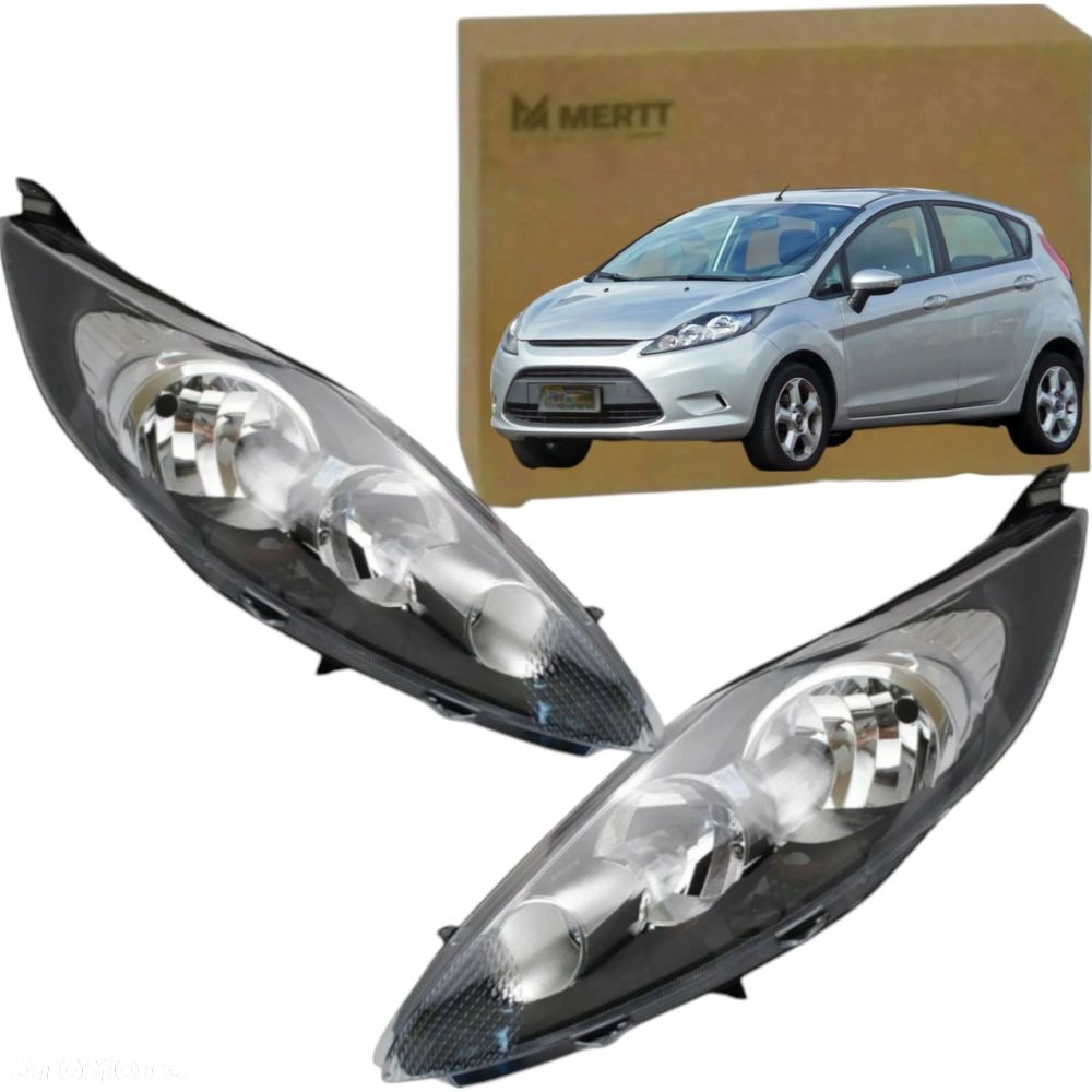 REFLEKTOR LAMPA PRZÓD LEWA PRAWA Ford Fiesta MK7 VII 2008-2013 KOMPLET - 1