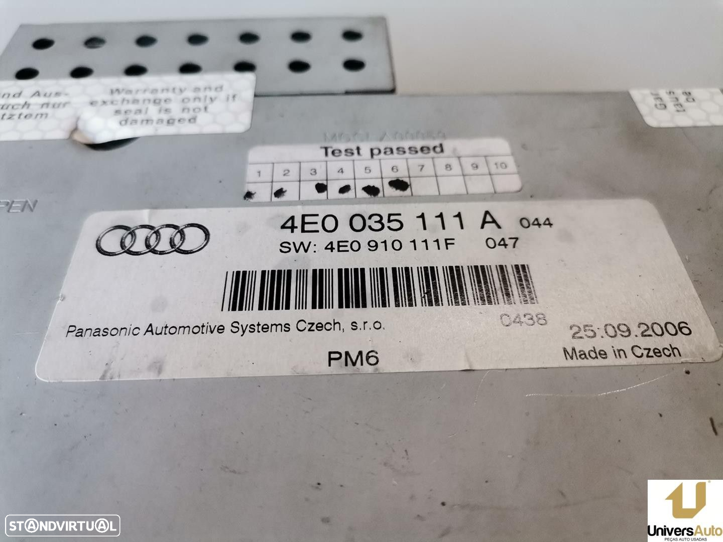 SISTEMA AUDIO / RADIO CD AUDI A8 2007 -4E0035111A - 4