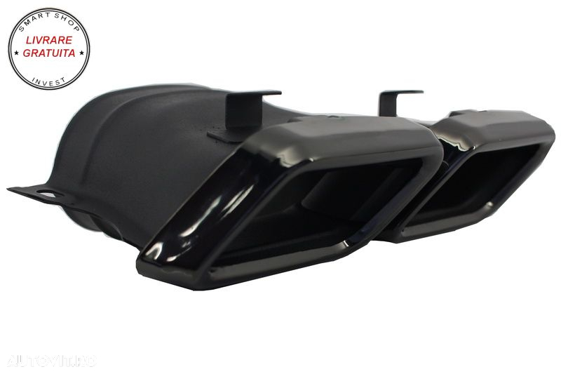 Difuzor Bara Spate Cu Ornamente tobe Negre Mercedes C-Class W205 S205 (2014-2018) - livrare gratuita - 8