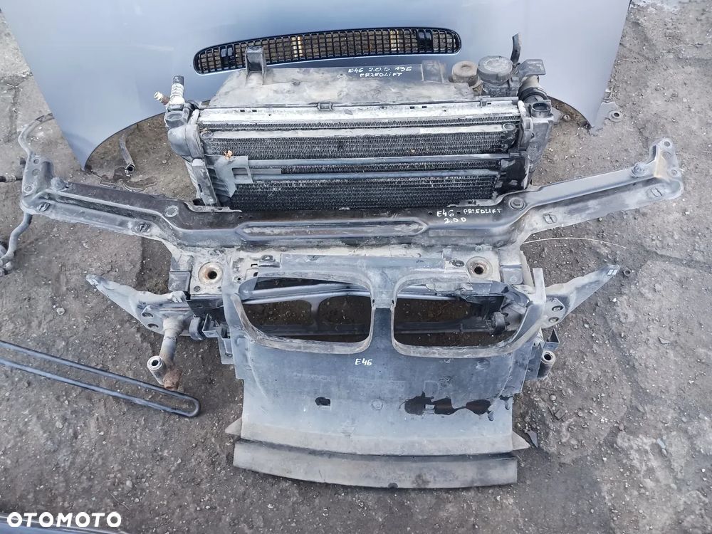 Maska 372/5 Srebrna lampa prawa lewa Pas przedni chłodnice BMW E46 2.0d 136KM przedlift - 13