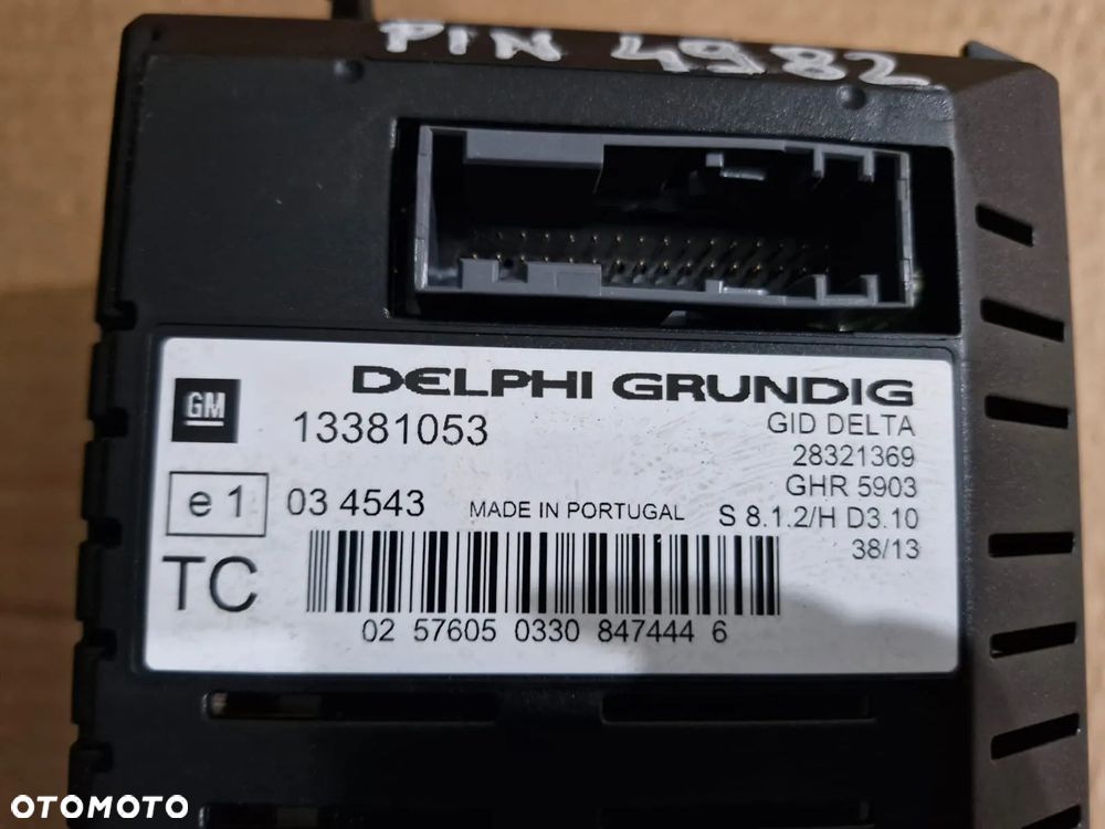 Wyświetlacz radia Opel Astra H Zafira B 13381053 GID PIN - 3