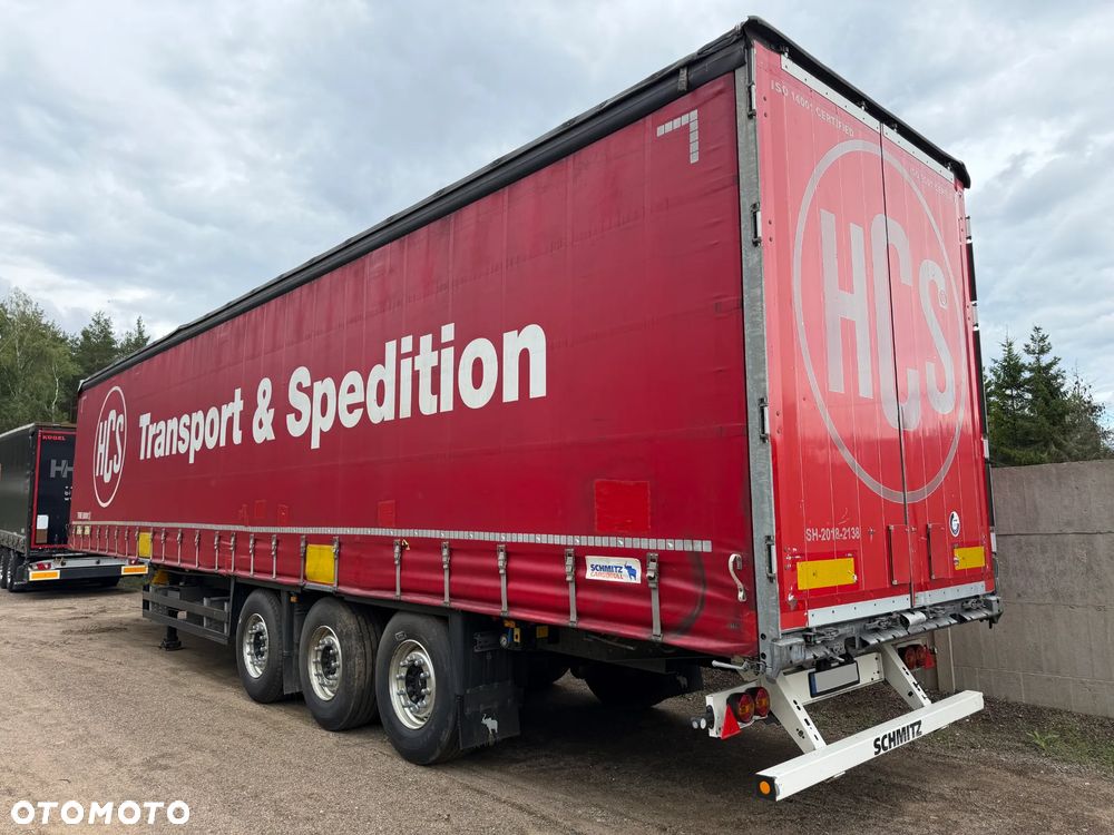 Schmitz Cargobull FIRANKA / OPONY JAK NOWE / Z PEŁNYM WYPOSAŻENIEM DO ZAŁADUNKU PASY, BELKI, MATY, NAROŻNIKI / KILKA SZTUK !! - 1
