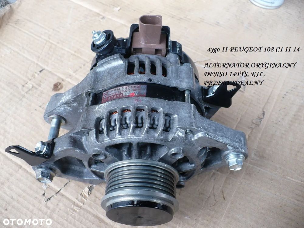 AYGO II 108 C1 II 15- ALTERNATOR 27060-0Q180 DENSO 14TYS. PRZEBI. ORYGI. - 1