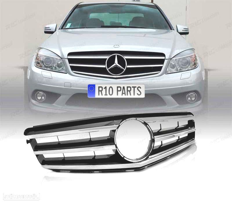 GRELHA MERCEDES CLASE C W204 S204 07-14 PRETO CROMADO - 1