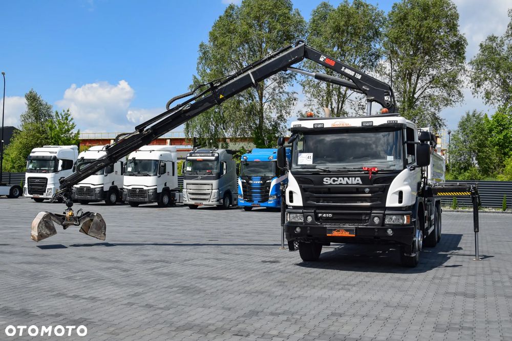 Scania P410 / 6x4 / EURO 6 / HDS HIAB X-HIDUO 158 B-3 / WYSUW x3 / ROTATOR / CHYWTAK / STEROWANIE RADIOWE / WYWROTKA / HYDROBURTA / AUTOMAT / KAMERA COFANIA / NAWIGACJA / HAK-ZACZEP / NISKI PRZEBIEG / 2018 / SERWISOWANY / SPROWADZONY - 17