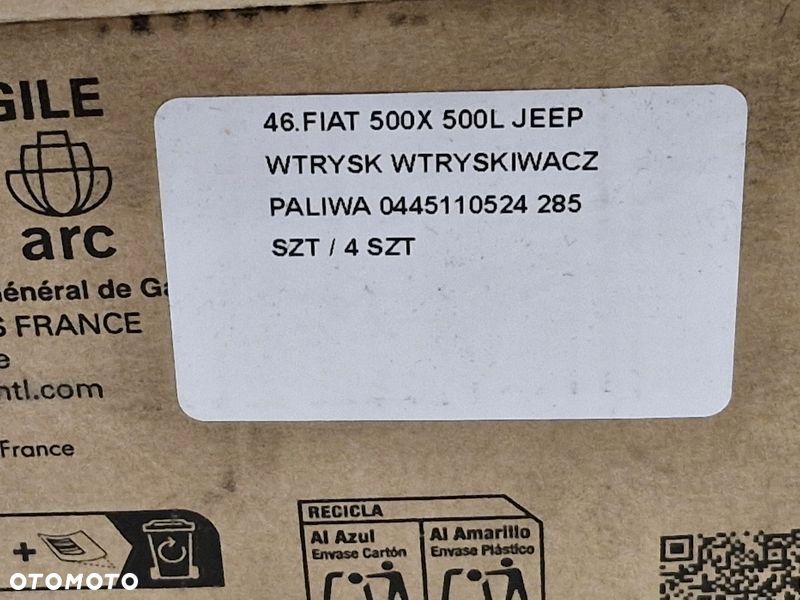 FIAT 500X 500L JEEP WTRYSK WTRYSKIWACZ PALIWA 0445110524 - 7