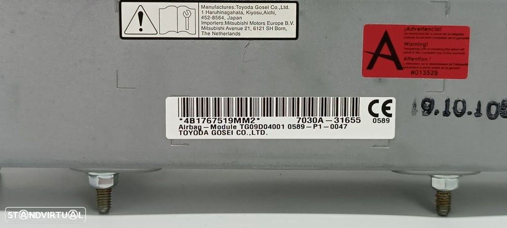 AIRBAG FRENTE INFERIOR ESQUERDO MITSUBISHI OUTLANDER (GF0) PHEV KAITEKI 4WD - 2