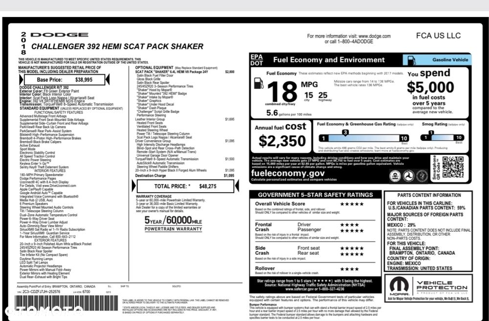 Dodge Challenger Automatik 392 Hemi Scat Pack Shaker - 28