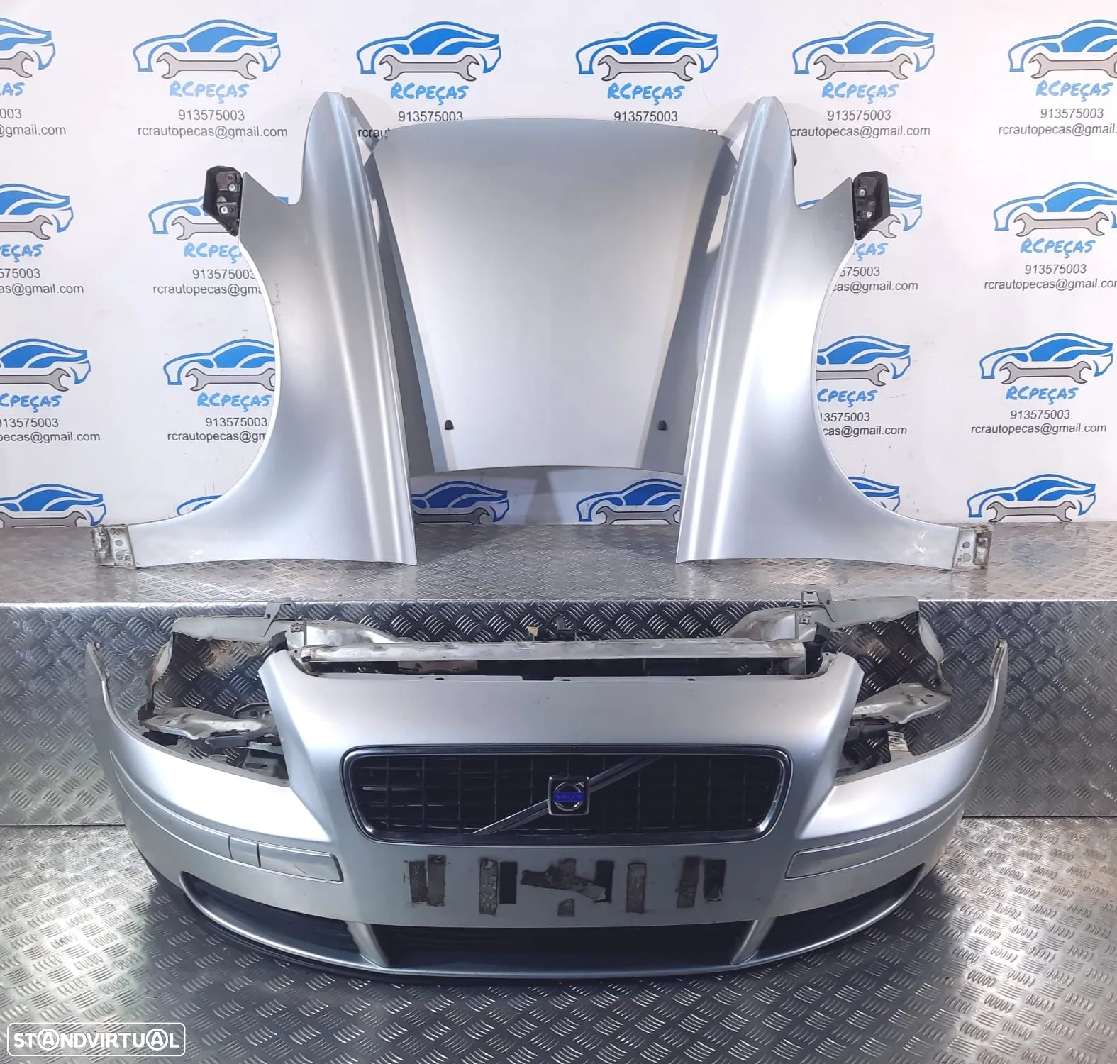 FRENTE COMPLETA VOLVO S40 II 2 544 V50 II 2 MK2 545 FASE II 2 CAPOT PARACHOQUES GUARDA-LAMAS OTICAS RADIADOR VENTILADOR FRENTE FIBRA REFORÇO - 11