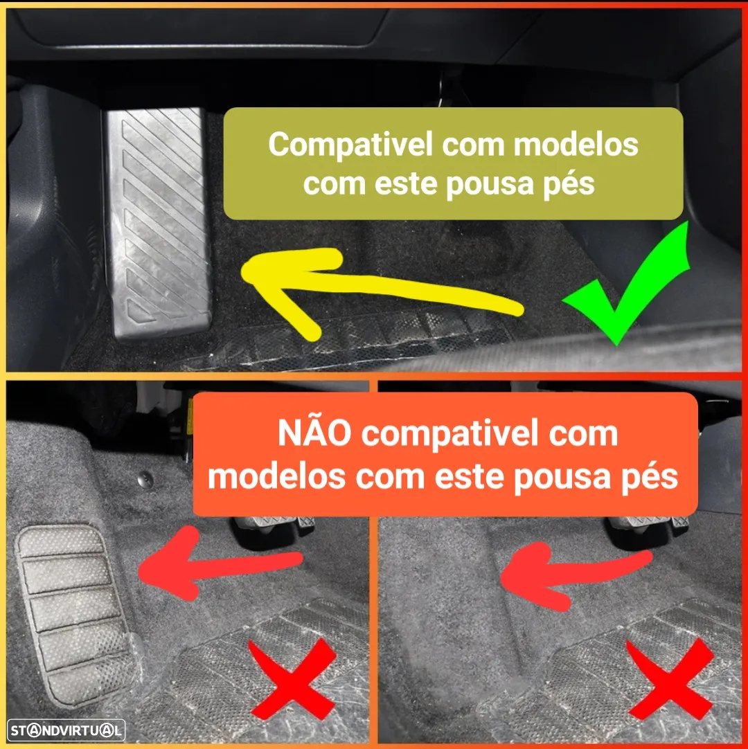 Conjunto Capas Pedais Alumínio Volkswagen Passat B8 Golf 7 8 Troc Audi Seat Leon 5F Skoda - Caixa Automática 3 peças - 2