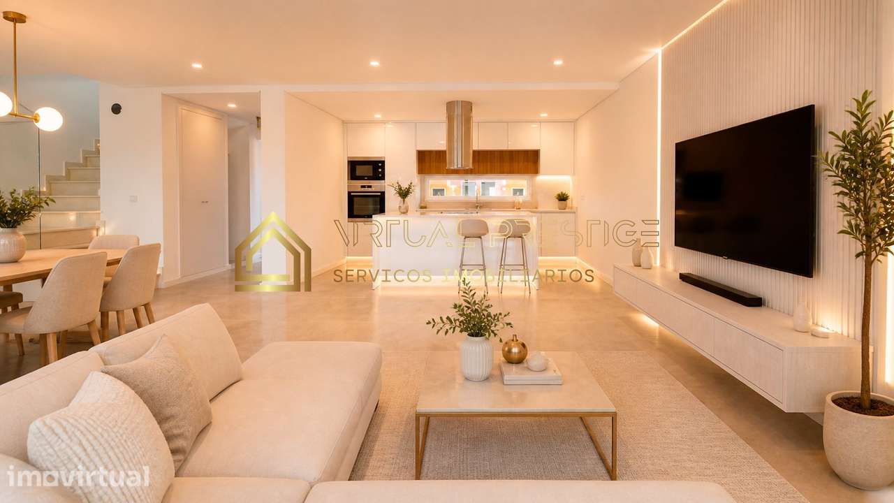 Moradia T4+1 nova de gaveto com piscina e garagem em Palhais + cave... - Grande imagem: 4/34