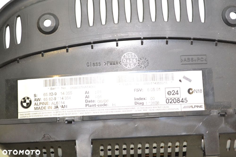 MONITOR WYŚWIETLACZ NAWIGACJI BMW E60 E61 OE 9114355 - 7
