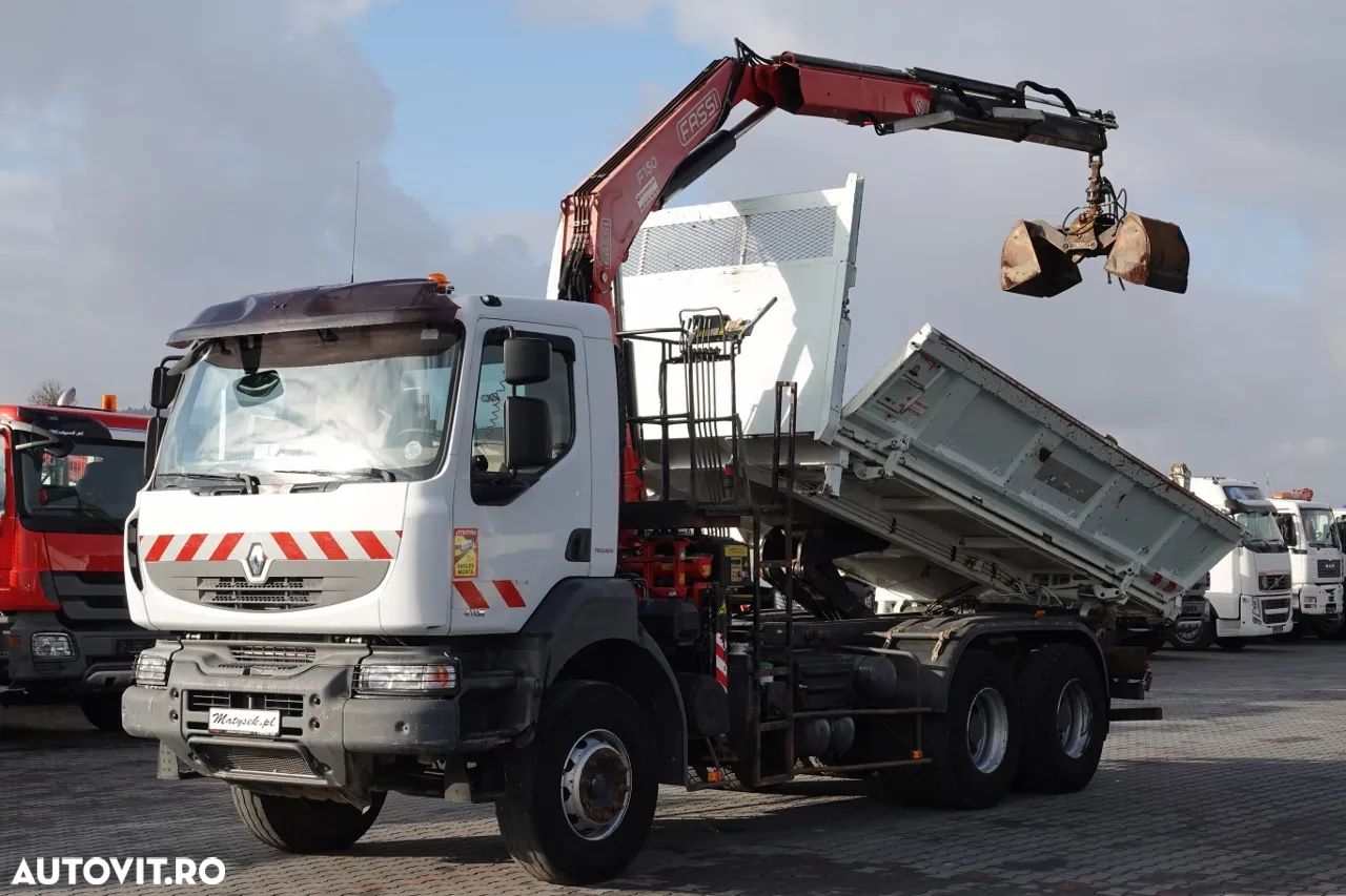 Renault KERAX 410 / 6x4 / BASCULANTE + HDS FASSI F150 / HYDROBURTA / BORDMATIC - 1