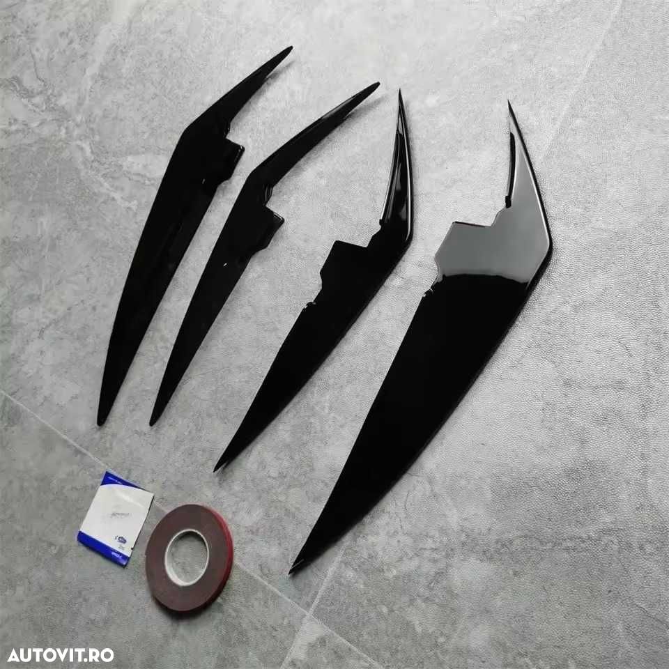 Extensii Aripioare Prelungiri Bara Fata M BMW G20 G21 LCI Facelift, Lip Splitere Negru Lucios - 5