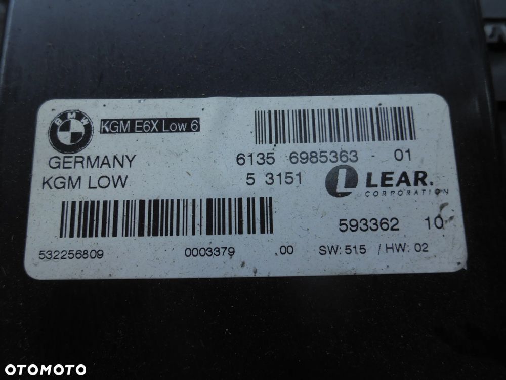 MODUŁ STEROWNIK ŚWIATEŁ BMW E60 6985363 + WTYCZKI INSTALACJA - 2