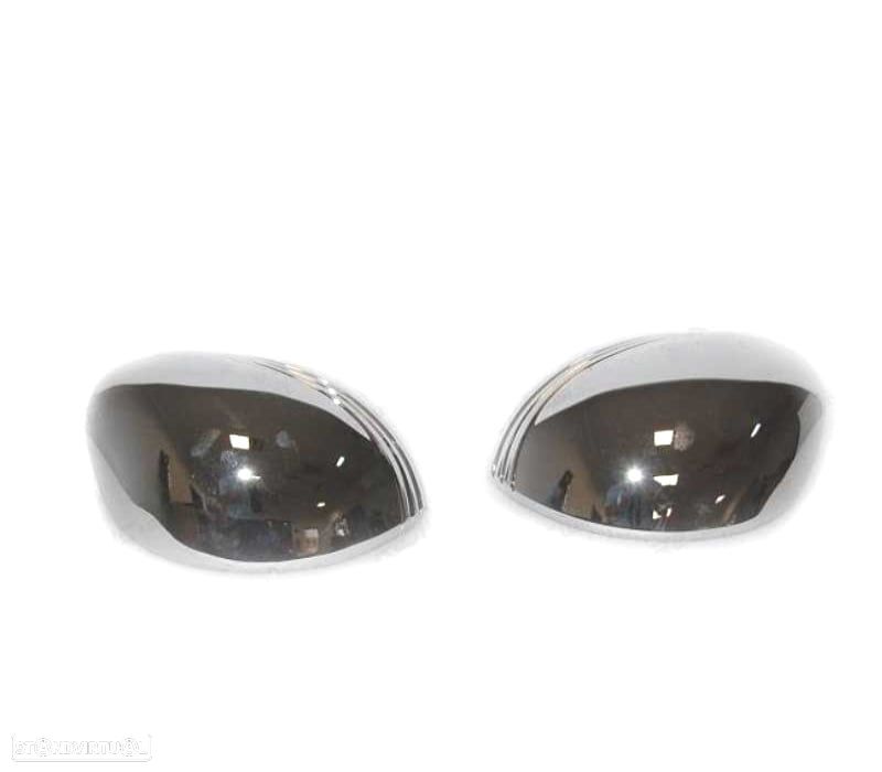 CAPAS DE ESPELHOS RETROVISORES CITROEN C2 C3 02-10 PEUGEOT 206 98-09 CROMADO - 1