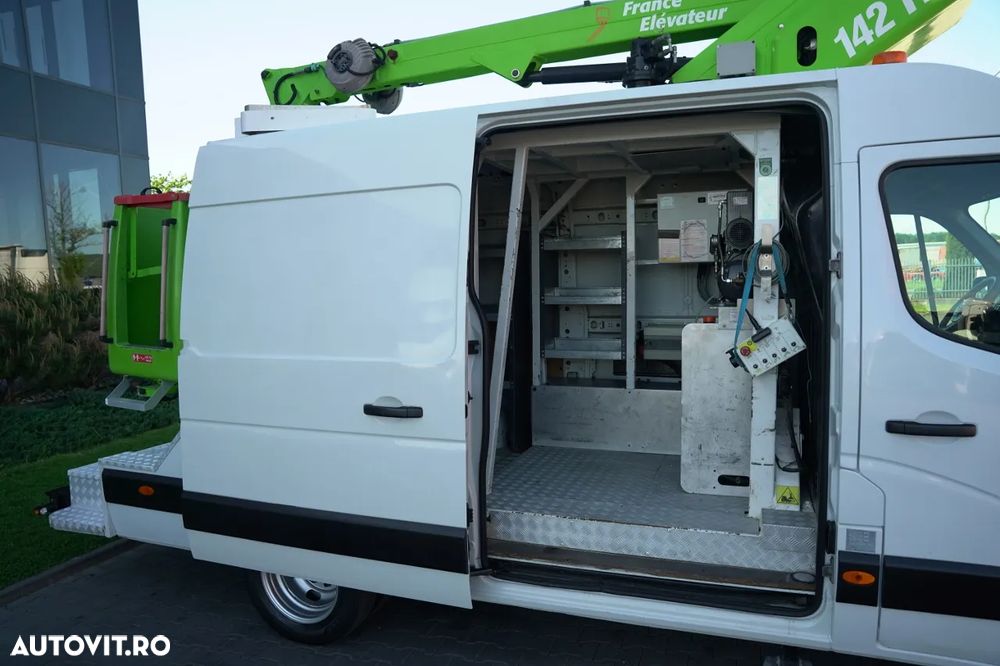 Renault MASTER / AERIAL / Platformă de lucru aeriană Elevateur 142 TPF - 14 m / MAX 265 kg / TABLĂ / - 16