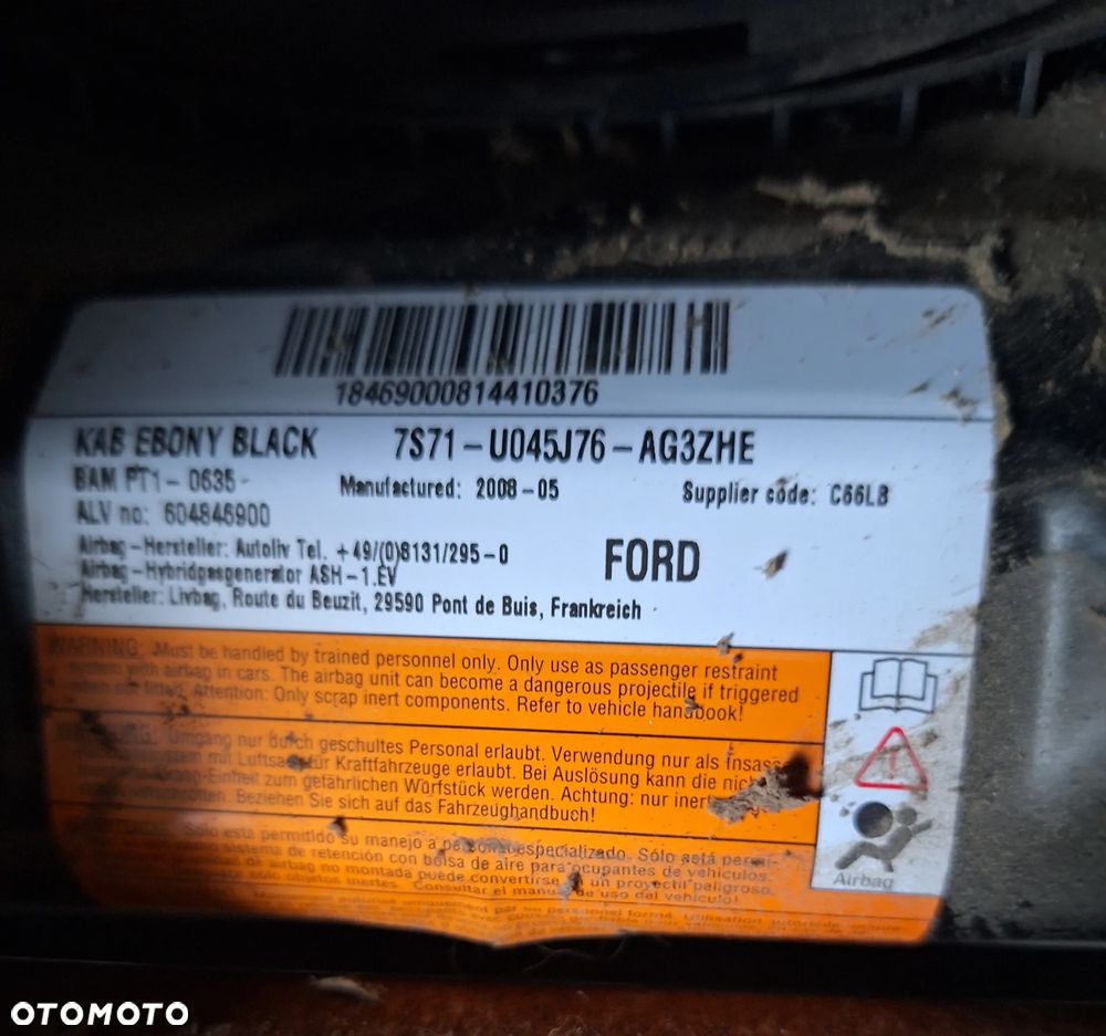 KONSOLA,AIRBAG,PASY,SENSOR -FORD MONDEO MK IV  2008 ROK/ EUROPA - 5