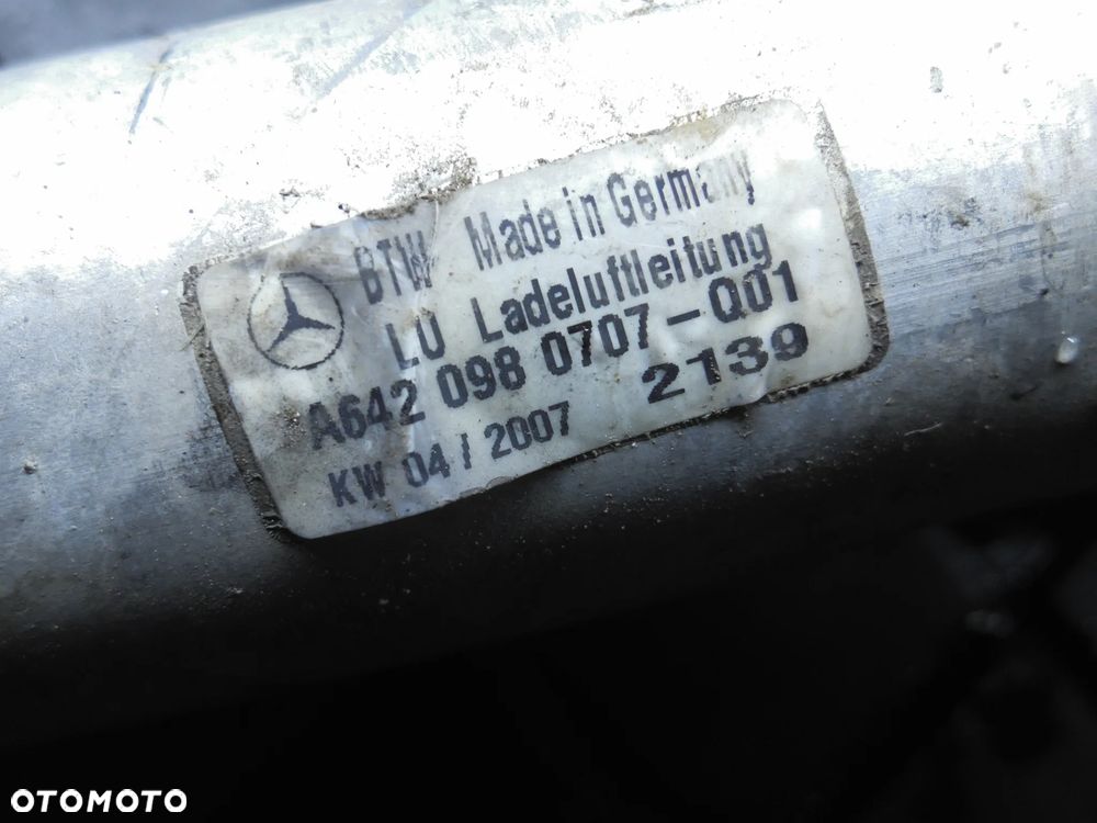 MERCEDES RURA PRZEWÓD INTERCOOLERA DOLOT POWIETRZA A6420980707 W164 W204 W207 W211 W212 W219 W221 - 5