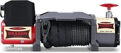 Troliu electric cablu sintetic DRAGON WINCH HD 13000lbs(trage 5897 kg) 12 V - 2