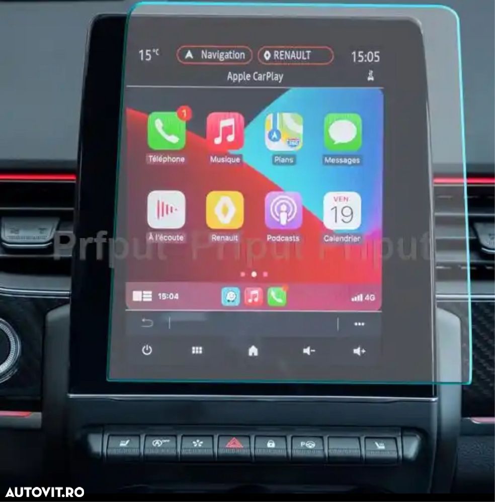 Folie Sticla Protectie Navigatie Ecran Renault Zoe Captur 2 Clio 5 - 1
