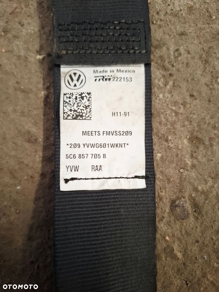 Pas Bezpieczeństwa Lewy/Prawy Przód VW Jetta 2010-2018 5C6857705B 5C6857706B Uszkodzony - 3