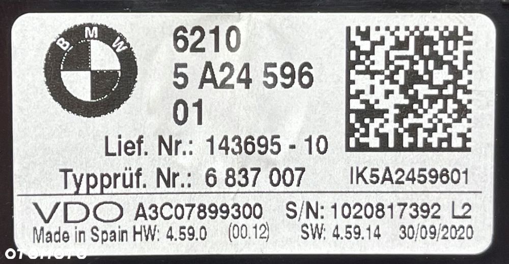 A357 BMW F20 F21 F22 F23 F45 F46 F39 X2 F48 LICZNIK ZEGARY EUROPA 5A24596 - 8