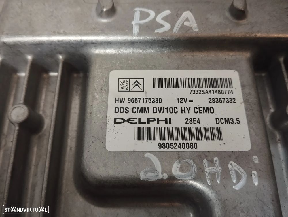 UNIDADE / CENTRALINA DO MOTOR PEUGEOT 3008 5008 508 / CITROEN DS4 DS5 2.0HDI 9667175380 28367332 9805240080 - 3