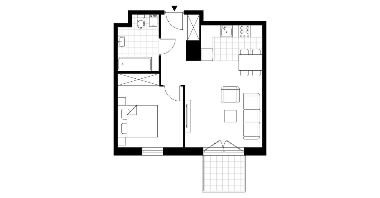 2-pokojowe mieszkanie 43m2 + balkon Bez Prowizji - Pełny obrazek: 2/9