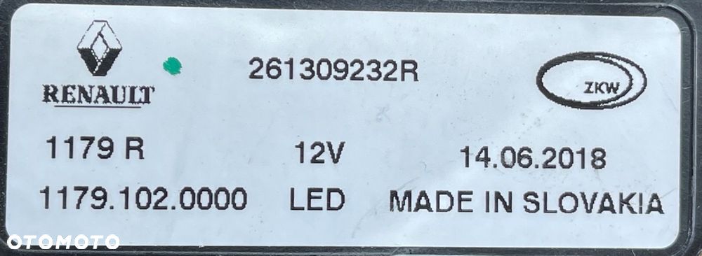 RENAULT ESPACE V LIFT 2020 - LED DRL HALOGEN PRAWY 261309232R - 4