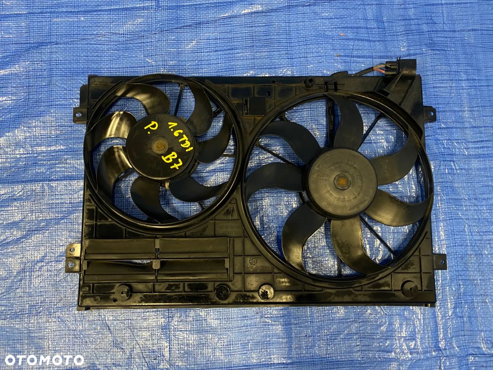 WENTYLATOR WENTYLATORY CHŁODNICY OBUDOWA KOMPLET VW PASSAT B7 GOLF VI A3 8P 1.6 , 2.0 TDI 1K0121207BC 1K0121205AD ORYGINAŁ - 1