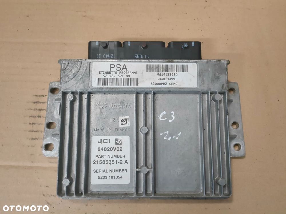 Citroen C3 I PLURIEL 1,1 Sterownik Silnika 9658739180 - 2