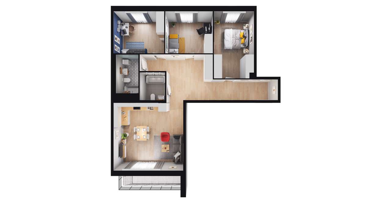 4-pokojowe mieszkanie 91m2 + loggia Bez Prowizji