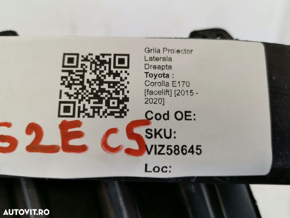 Grila Proiector Laterala Dreapta Toyota Corolla E170 [facelift] 2015 2 - 8