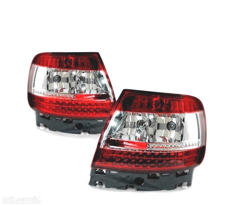 FAROLINS TRASEIROS AUDI A4 B5 94-00 LED VERMELHO BRANCO - 1