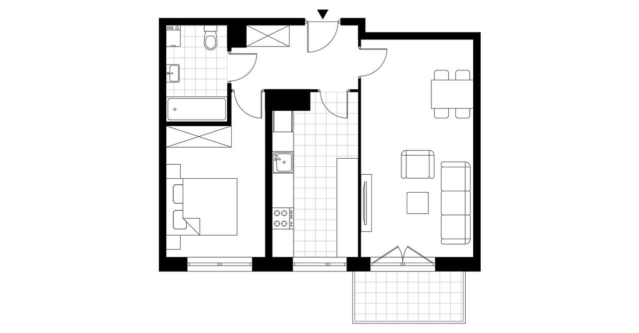 2-pokojowe mieszkanie 52m2 + balkon - Pełny obrazek: 3/5