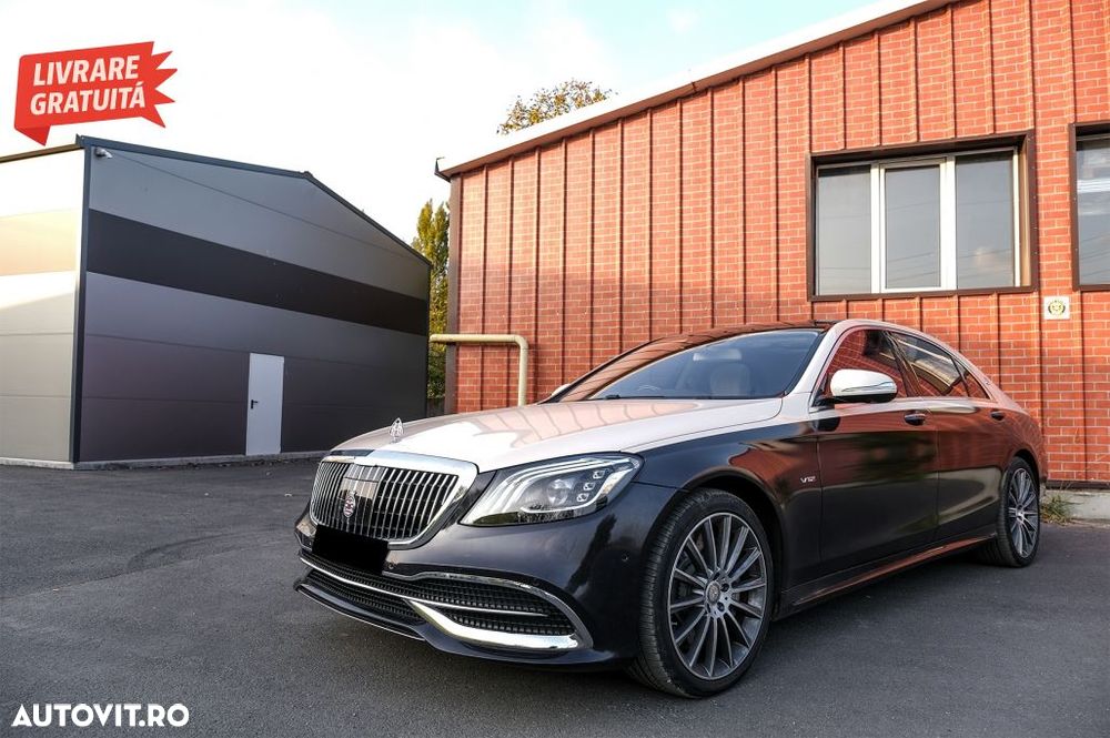 Accesorii Bara Fata Mercedes S-Class W222 Facelift Sedan (2017-2020) Chrome M-Desi- livrare gratuita - 12