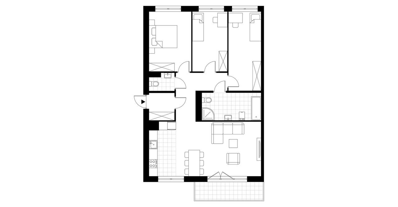 4-pokojowe mieszkanie 89m2 + balkon Bezpośrednio - Pełny obrazek: 3/5