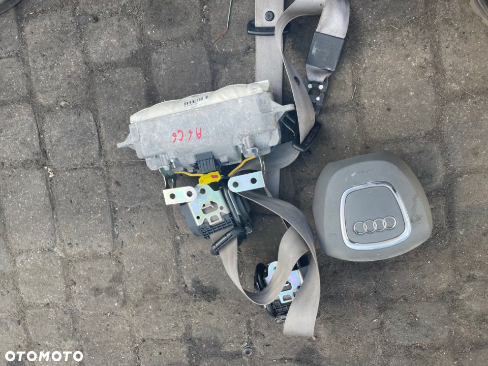 KONSOLA ZESTAW  AIRBAG PASY AUDI A6 C6 SZARA - 3