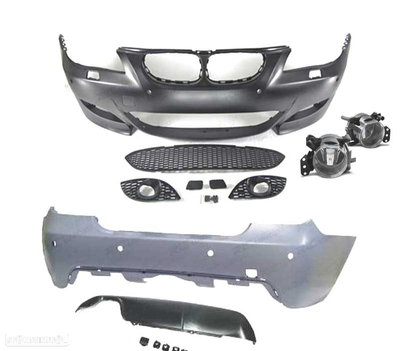 KIT PARA-CHOQUES BMW E60 03-07 LOOK M5 PDC SRA + NEVOEIROS - 4