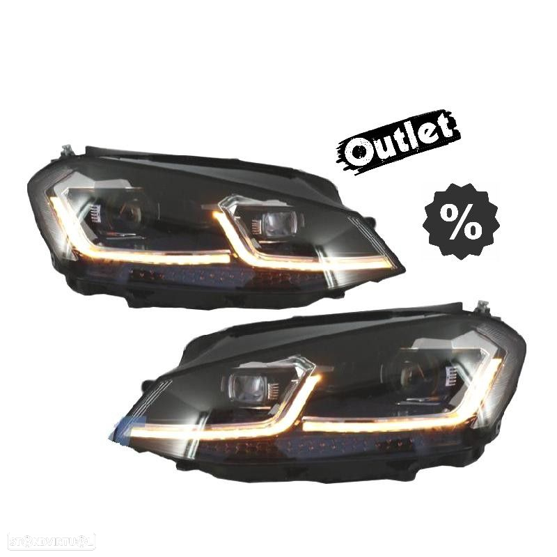 R012837C1 FAROIS PARA VOLKSWAGEN VW GOLF 7 12-17 DRL DINAMICOS PRETO LOOK 7.5 R - 5