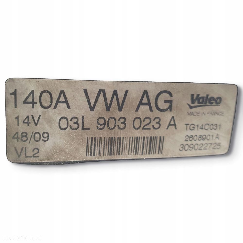 ALTERNATOR VW Caddy III 1.6 TDI 03L903023A valeo 140A - 2