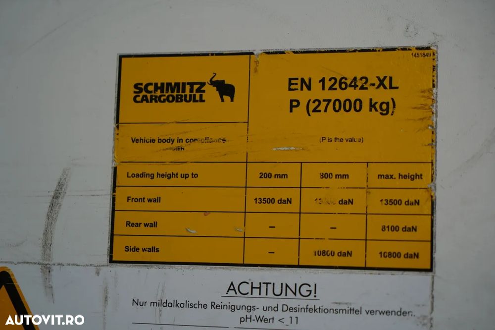 Schmitz Cargobull / SEMIREMORCĂ FRIGORIFICĂ / UNITATE FRIGORIFICĂ SCHMITZ CARGOBULL / SISTEM DE ÎNCĂRCARE PE DOUĂ NIVELE / AXĂ RIDICABILĂ / SUPORT PENTRU PALLEȚI / - 37