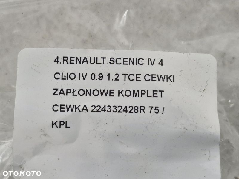 RENAULT SCENIC IV 4 CLIO IV 0.9 1.2 TCE CEWKI ZAPŁONOWE KOMPLET CEWKA 224332428R - 8