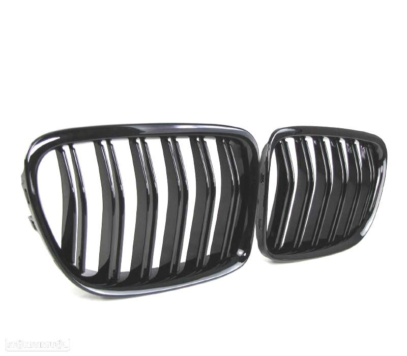 GRELHA DUPLA BMW X1 E84 09-14 LOOK M4 PRETO BRILHANTE - 2